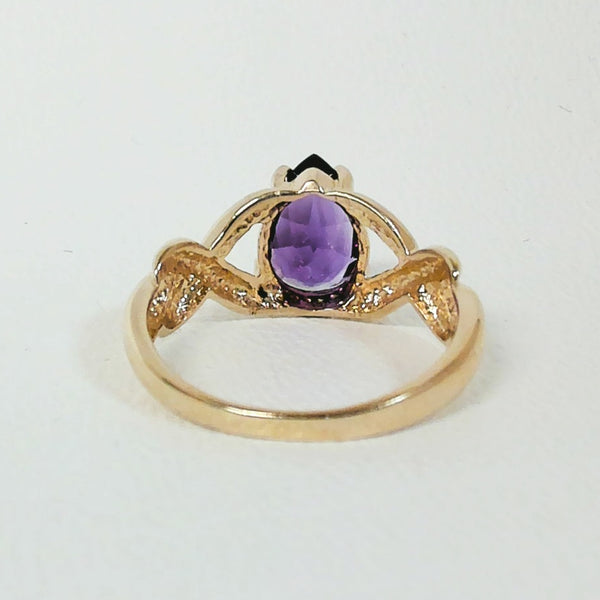 14K Pear-Shaped Amethyst Fashion Ring