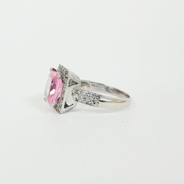 10K Pink & White CZ Fashion Ring