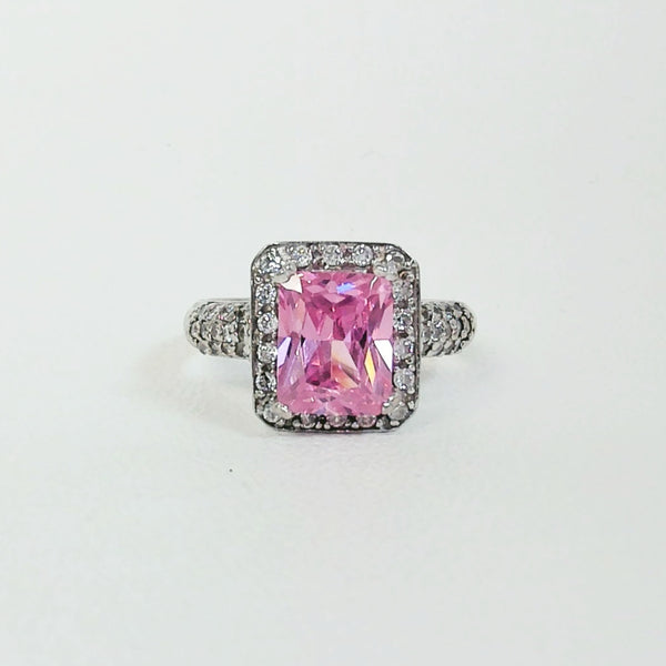 10K Pink & White CZ Fashion Ring