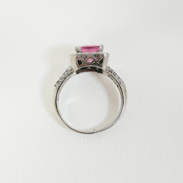 10K Pink & White CZ Fashion Ring