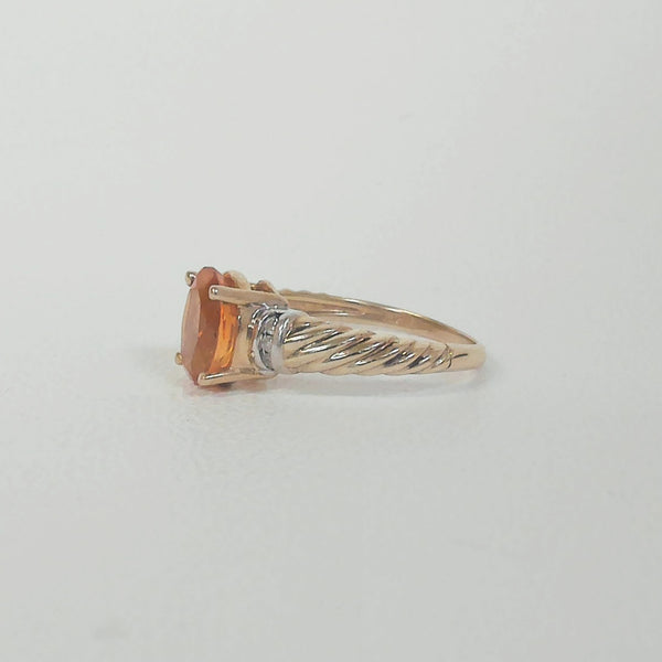 10K Oval Citrine with Diamonds Fashion Ring
