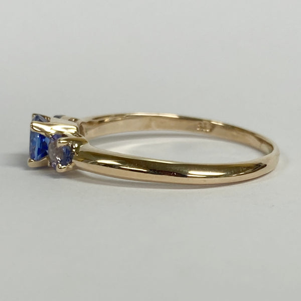 14k 3-Round Tanzanite Ring