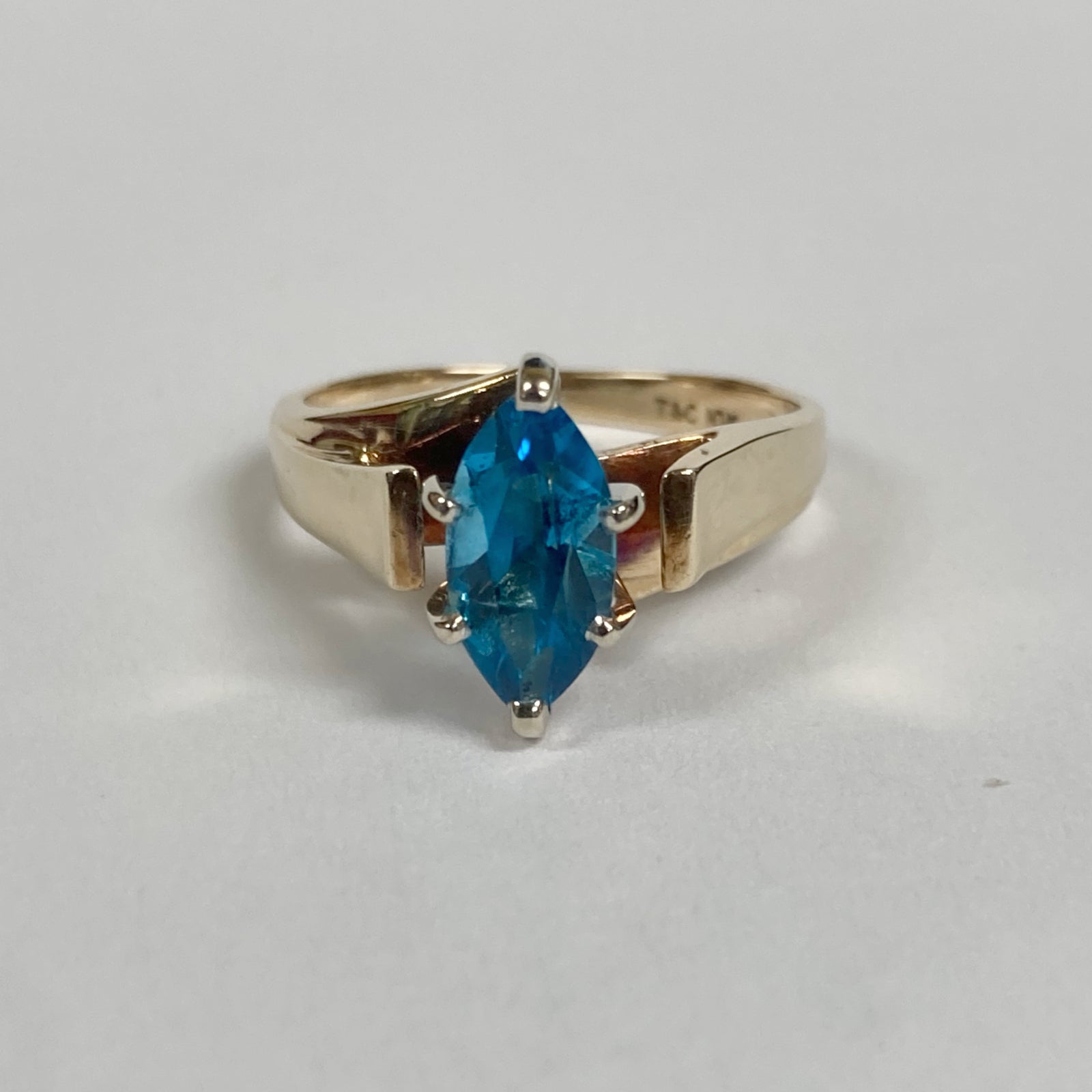 10k Marquise Blue Topaz Ring