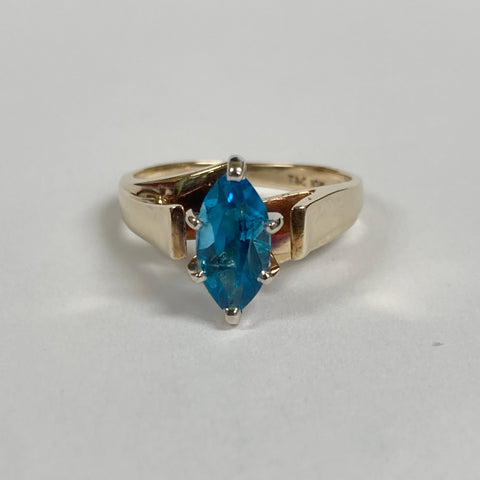 10k Marquise Blue Topaz Ring