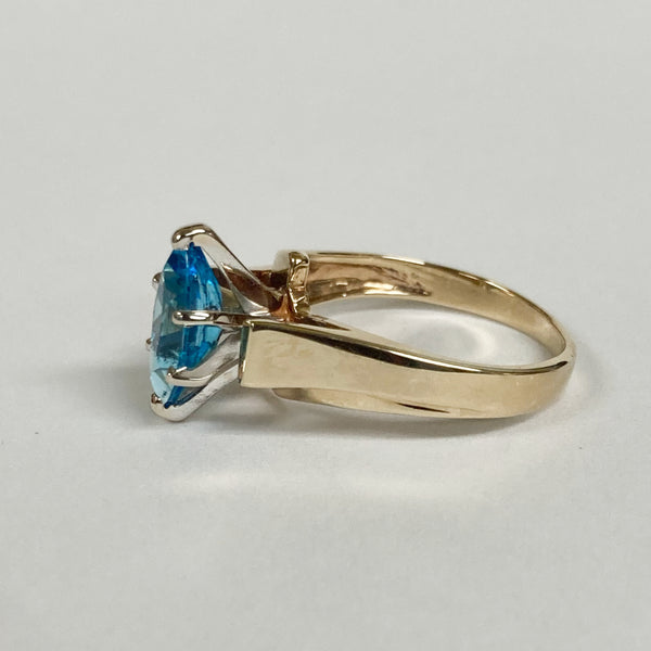 10k Marquise Blue Topaz Ring