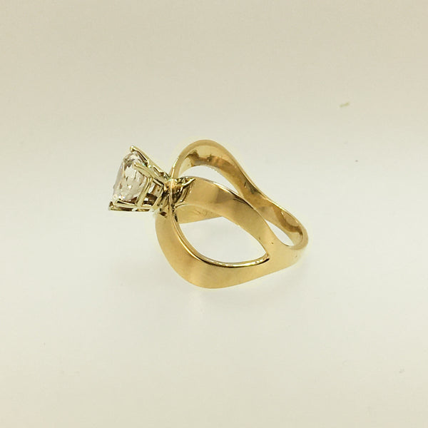 14k Heart-Shaped Cubic Zirconia Ring