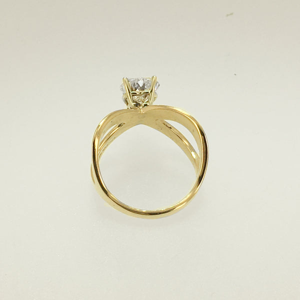 14k Heart-Shaped Cubic Zirconia Ring