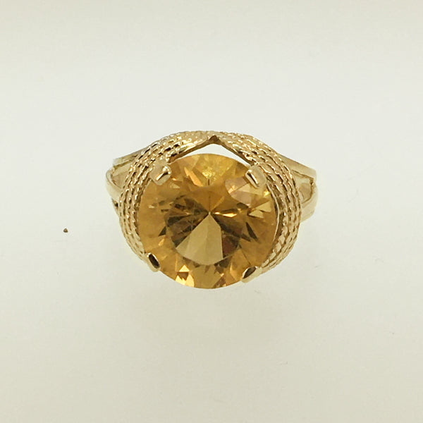 14k Round Citrine Ring