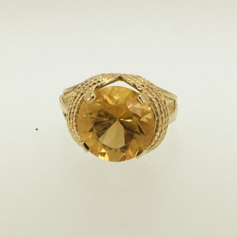 14k Round Citrine Ring