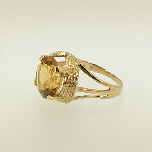 14k Round Citrine Ring