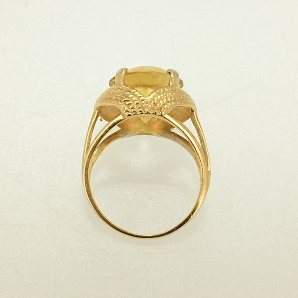 14k Round Citrine Ring