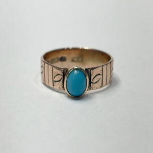 14k Rose Gold Oval Turquoise Ring