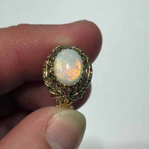10k Oval Opal Filigree Ring
