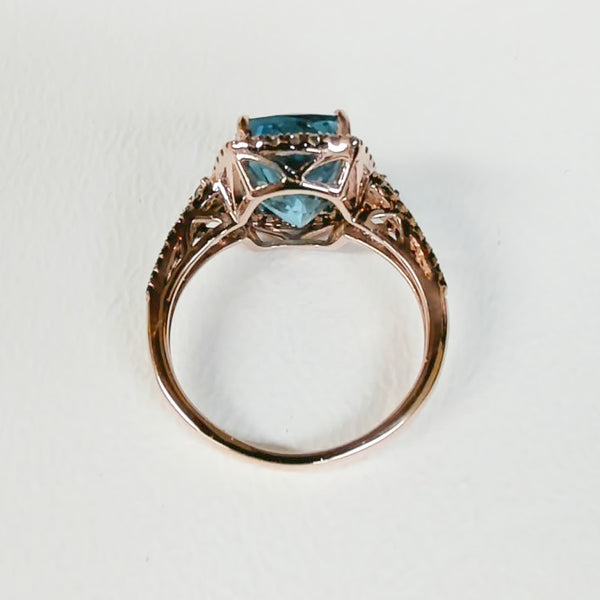 10k Blue Topaz Halo Ring