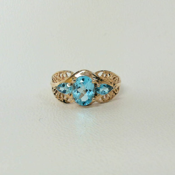 14K Blue Topaz Ring