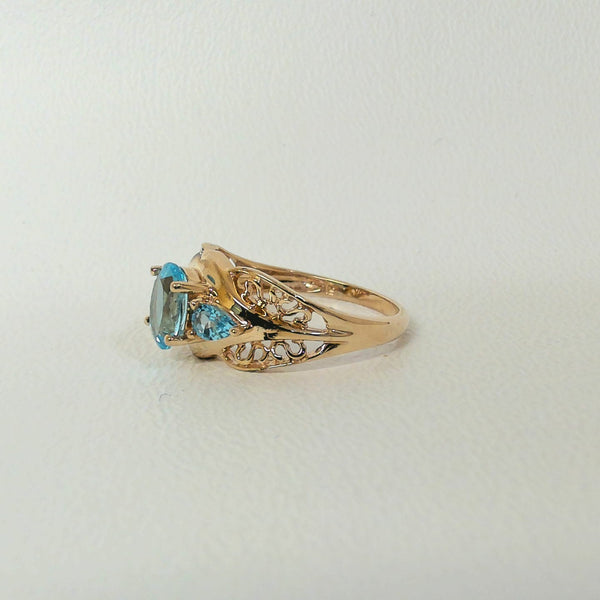 14K Blue Topaz Ring