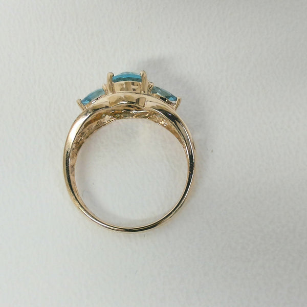 14K Blue Topaz Ring