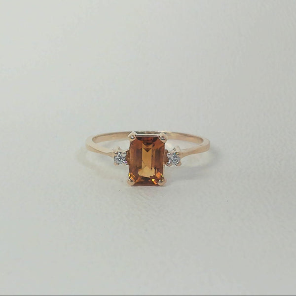 14K Citrine and Diamond Ring