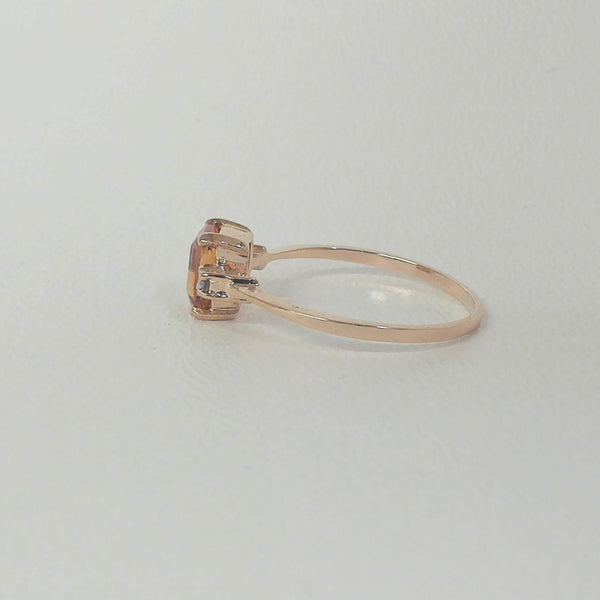 14K Citrine and Diamond Ring