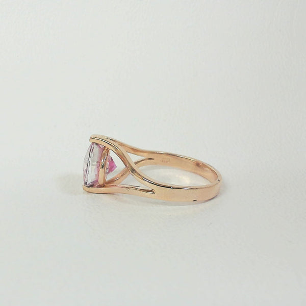 14K Synthetic Pink Stone Ring