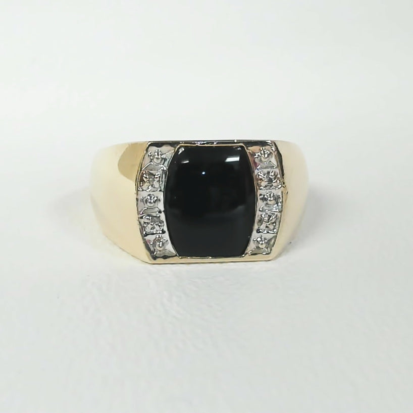 10K Black Onyx & Melee Ring