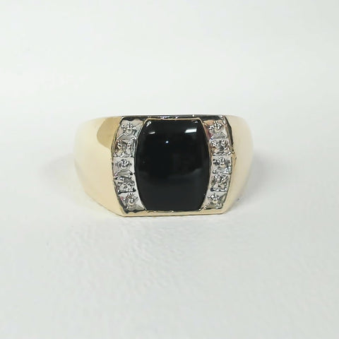 10K Black Onyx & Melee Ring