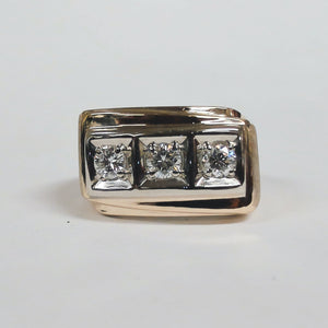 14k Gentlemen's 3-Diamond Band