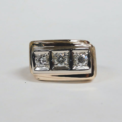 14k Gentlemen's 3-Diamond Band