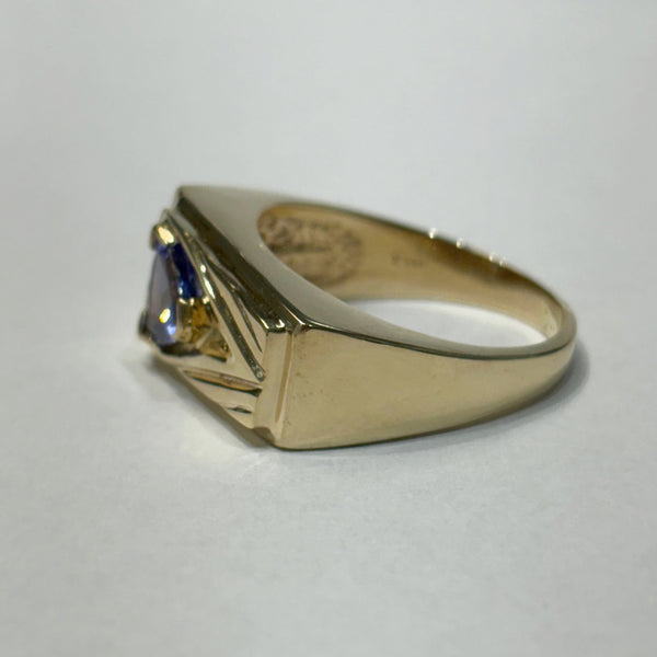 14K Trillion-Cut Tanzanite Ring