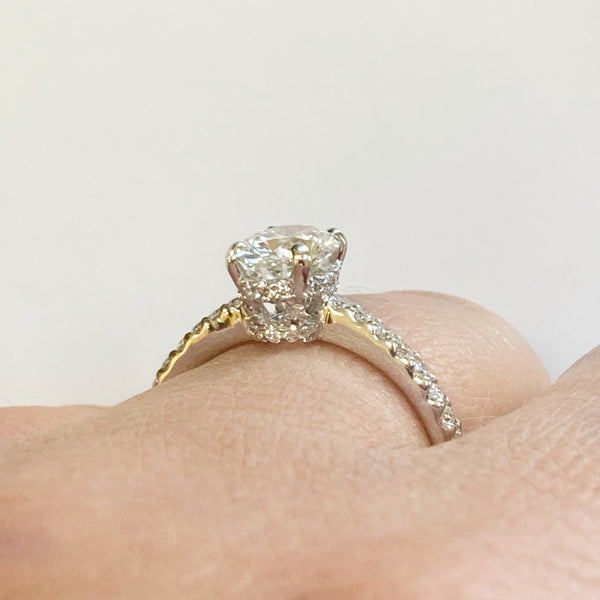 14KWG 1.45TW LAB GROWN Oval Diamond Engagement Ring