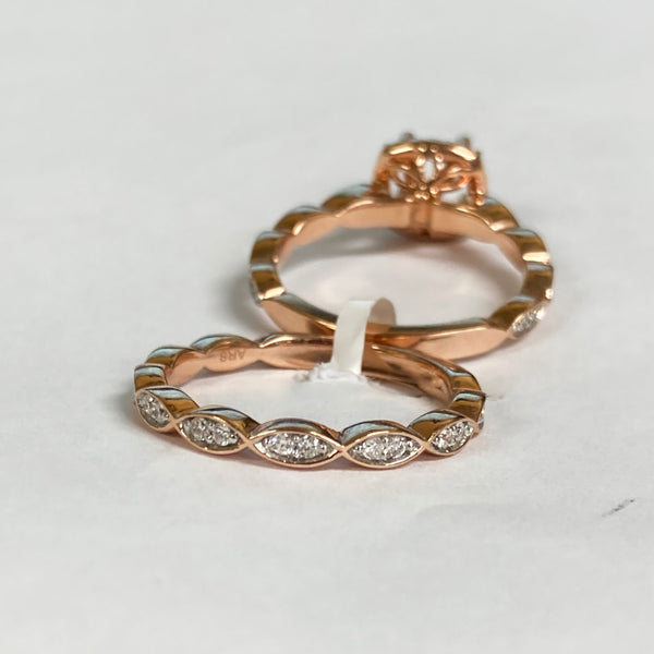14k Rose Gold Diamond Engagement Set