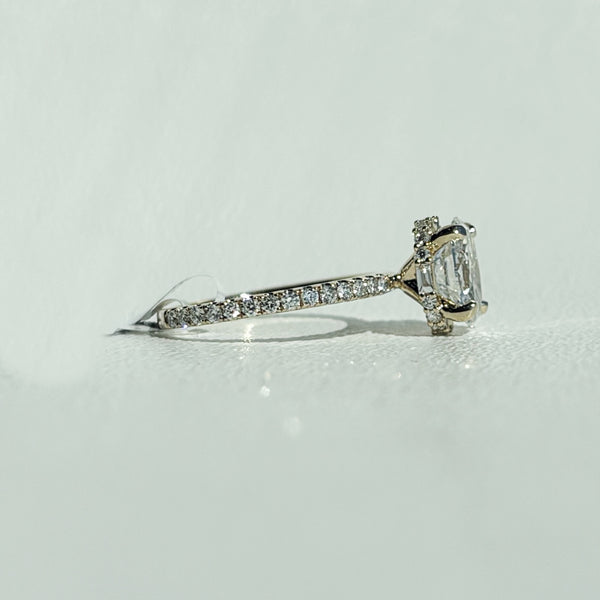 14KYG LAB GROWN Oval and Hidden Halo Engagement Ring