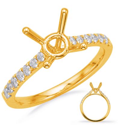 14KYG (0.28TW) Diamond Semi-Mount Engagement Ring