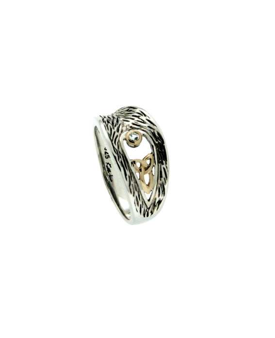 Sterling & 10K Trinity White Sapphire Ring
