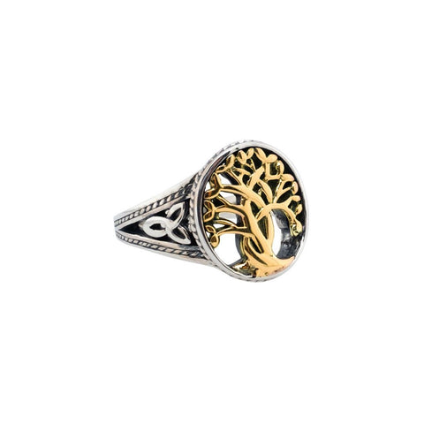 Sterling Silver & 10K Tree of Life Ring
