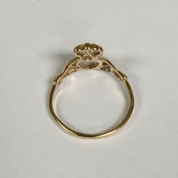 14k Melee Diamond Claddagh Ring