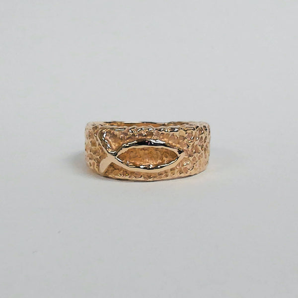 14K Christian Fish Ring