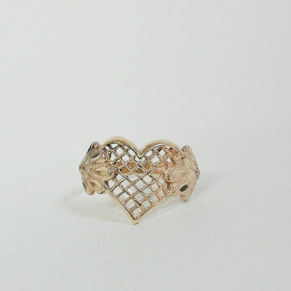 14K Beverly Hills Filigree Heart Ring