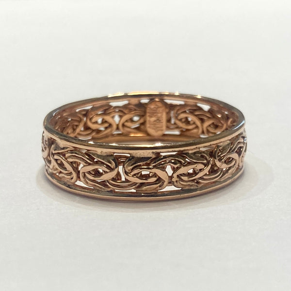 14k Rose Gold Weave Pattern Band