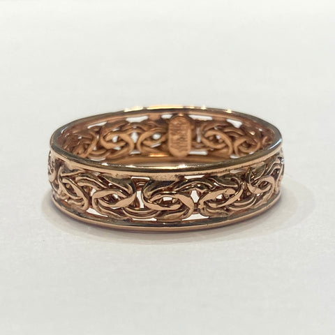 14k Rose Gold Weave Pattern Band