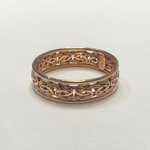 14k Rose Gold Weave Pattern Band