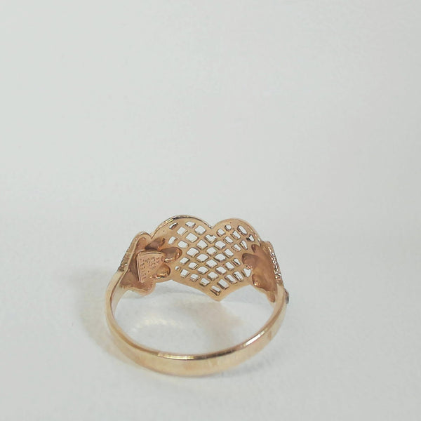 14K Beverly Hills Filigree Heart Ring