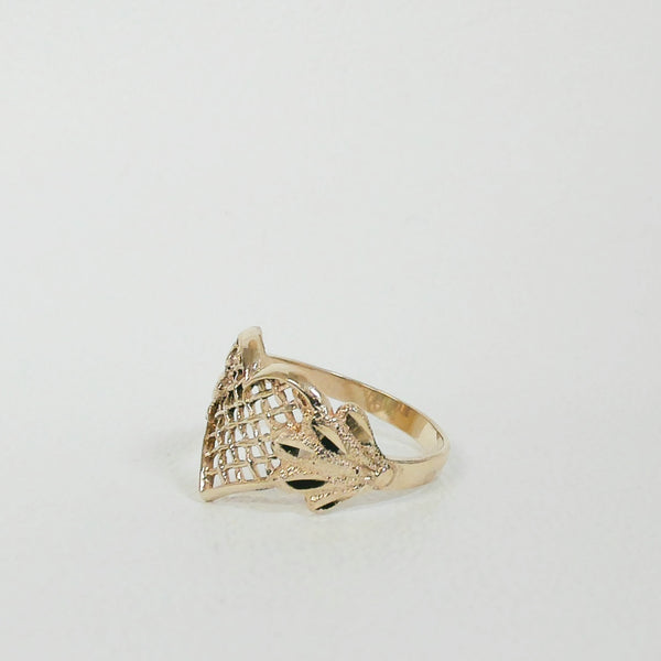 14K Beverly Hills Filigree Heart Ring