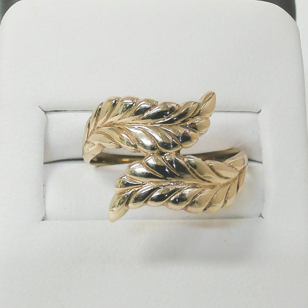 10K Double Leaf Ring
