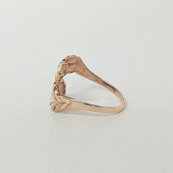 10K Double Leaf Ring