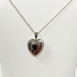 18" Sterling Heart Locket Necklace