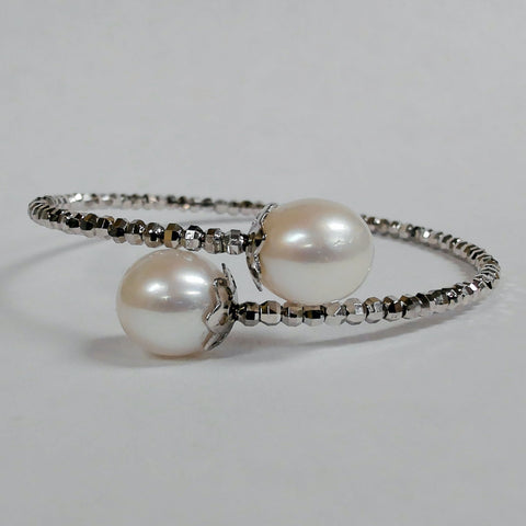 Sterling Silver Fresh Water Pearl & Bead Wrap Bracelet