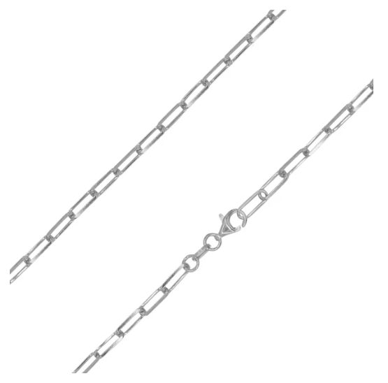 18" Sterling Silver 3.5mm Diamond-Cut Paperclip Necklace