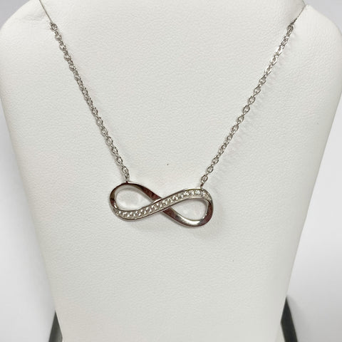 Sterling Silver Infinity Cubic Zirconia Necklace
