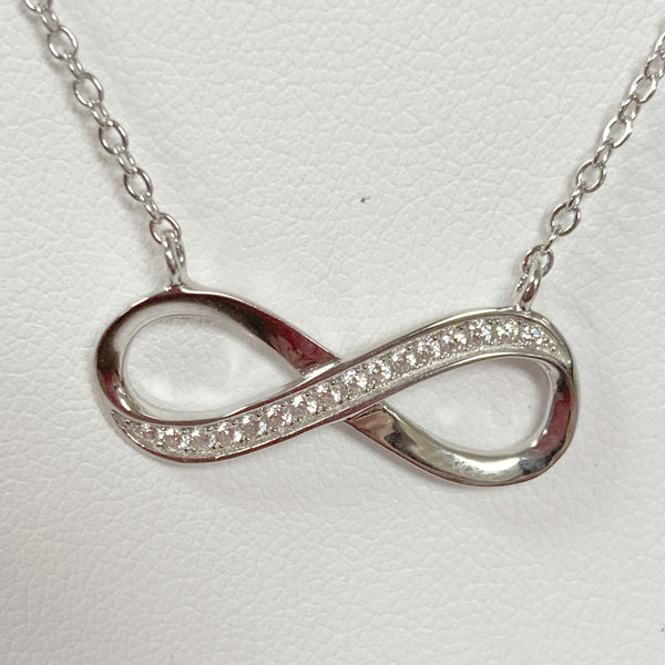 Sterling Silver Infinity Cubic Zirconia Necklace
